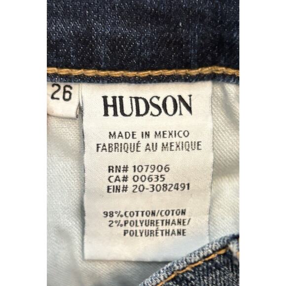 Hudson Womens Amelia Cuffed Knee Short Size 26 Denim Bermuda Jean Short Raw Hem - Picture 10 of 10
